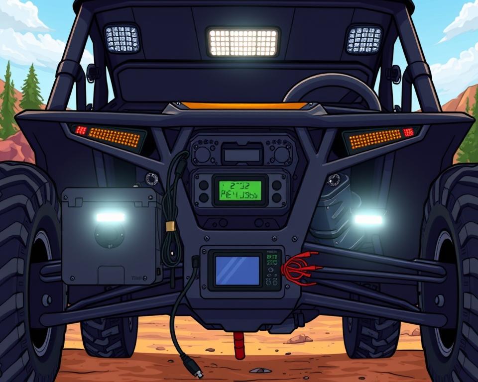 Polaris ranger plowing snow